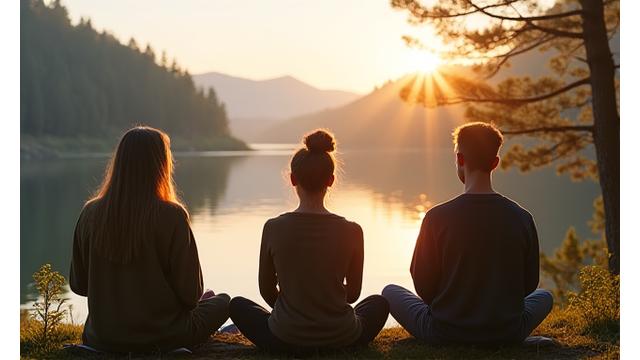 Bilde av mindful meditasjon under en digital detox workshop.